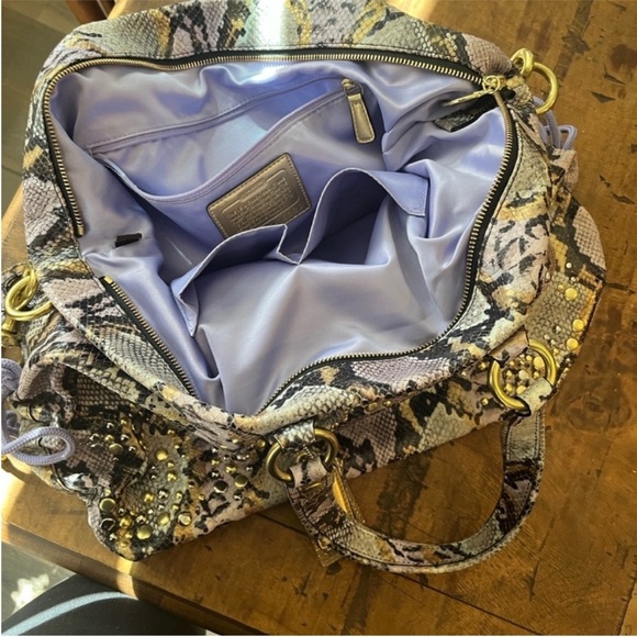 Coach Studded Snake Print Shoulder Bag - Picture 13 of 15